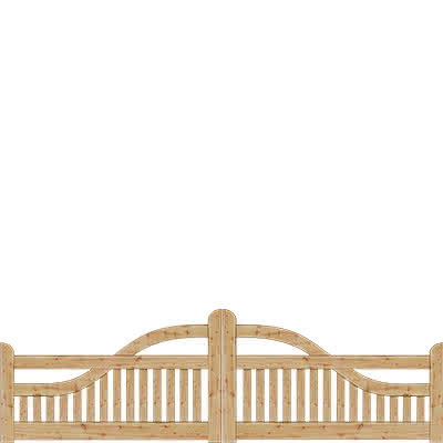 Gartentor Ammerland geschwungen 400x120/90cm Doppeltor Lärche naturbelassen Doppeltor 4,00 m | Lärche natur