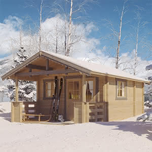 Ferienhaus Holz Bausatz Schilksee 400 x 500 cm 