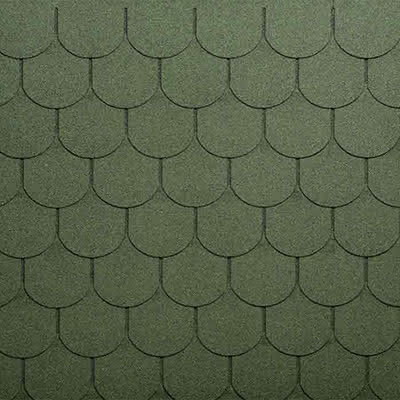 Bitumen-Dachschindeln, Biberschwanz, grün Grün