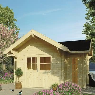 Gartenhaus massiv 45 mm Blockbohlen Helsinki 