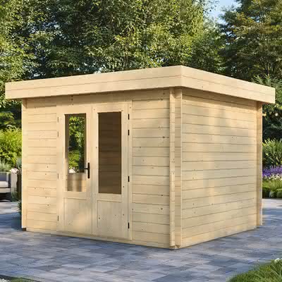 Flachdach Gartenhaus Nordskar 280 x 280 cm 