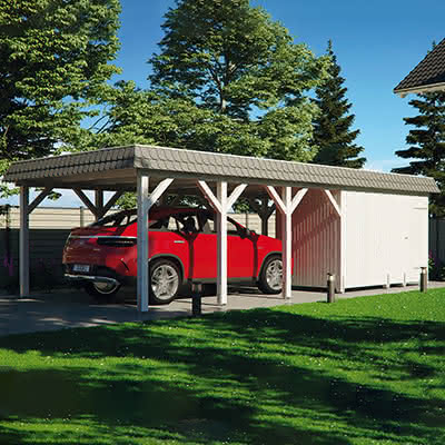 Carport mit Flachdach Glinde | Breite: 405 cm 