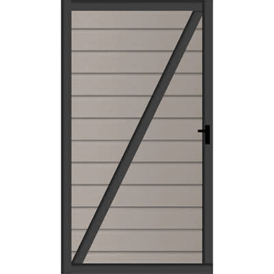 cWPC-Systemzaun Kingston One Tür 100x181 cm DIN links Steingrau 100x181 cm Tür Li | Steingrau