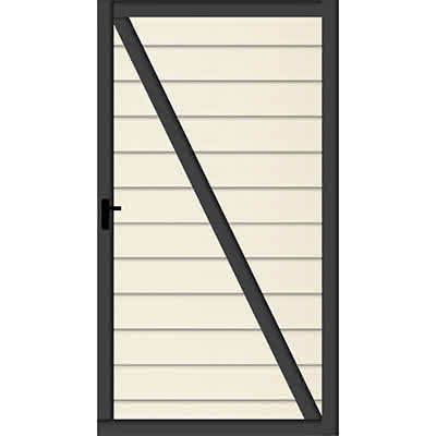 cWPC-Systemzaun Kingston One Tür 100x181 cm DIN rechts Beige 100x181 cm Tür Re | Beige