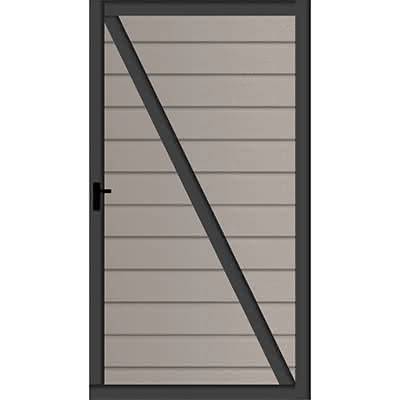 cWPC-Systemzaun Kingston One Tür 100x181 cm DIN rechts Steingrau 100x181 cm Tür Re | Steingrau