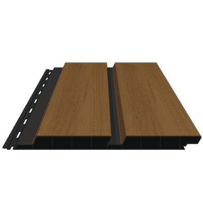 PVC-Fassaden-Doppelprofil mit Schattenfuge, foliert, 17x200x6000 mm desert oak Desert Oak