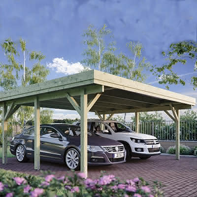 Doppel-Carport Bayreuth 1, 604 x 510 cm Kiefer kesseldruckimprägniert 