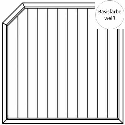 Joda® Exklusiv PVC Sichtschutz (E05) Zaunelement abgeschrägt links geschlossen 1800x1800/1500 mm Weiß E05-180x180 | Weiß / Weiß