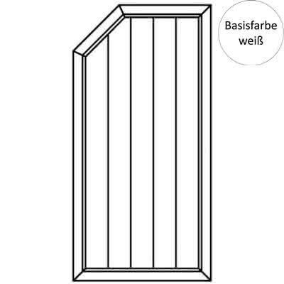 Joda® Exklusiv PVC Sichtschutz (E07) Zaunelement abgeschrägt links geschlossen 900x1800/1500 mm Weiß E07-090x180 | Weiß / Weiß