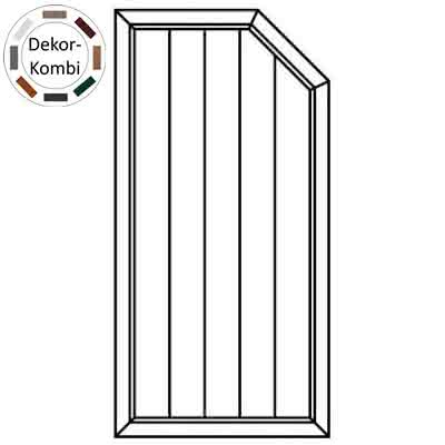 Joda® Exklusiv PVC Sichtschutz (E08) Zaunelement abgeschrägt rechts geschlossen 900x1800/1500 mm Dekor E08-090x180 | nach Wahl / nach Wahl