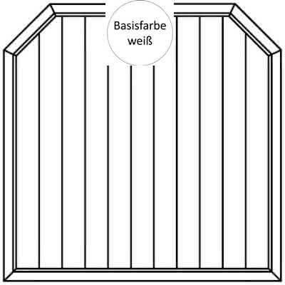 Joda® Exklusiv PVC Sichtschutz (E09) Zaunelement abgeschrägt beidseitig geschlossen 1800x1800/1500 mm Weiß E09-180x180 | Weiß / Weiß