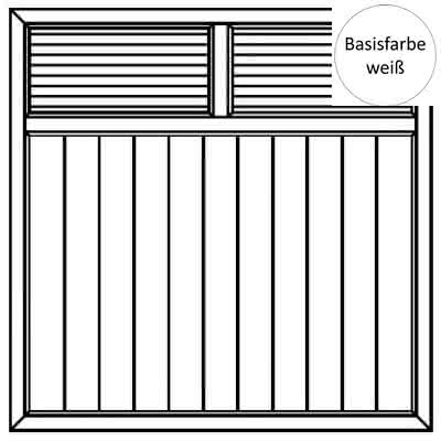 Joda® Exklusiv PVC Sichtschutz (E11) Zaunelement mit Rankgitter waagerecht 1800x1800 mm Weiß E11-180x180 | Weiß / Weiß