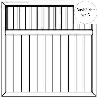 Joda® Exklusiv PVC Sichtschutz (E13) Zaunelement mit Rankgitter senkrecht 1800x1800 mm Weiß E13-180x180 | Weiß / Weiß