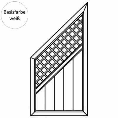 Joda® Exklusiv PVC Sichtschutz (E17) Abschlusselement links mit Rankgitter 900x1800/900 mm Weiß E17-090x180 | Weiß / Weiß