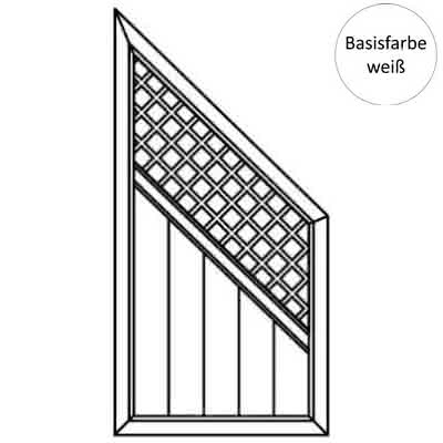 Joda® Exklusiv PVC Sichtschutz (E18) Abschlusselement rechts mit Rankgitter 900x1800/900 mm Weiß E18-090x180 | Weiß / Weiß