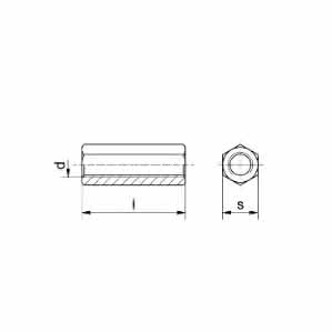 10x40 mm Verbindungsmutter Sechskant Stahl galv. verzinkt 10 x 40 mm