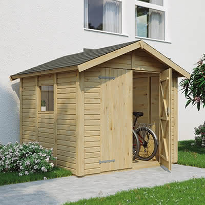 Gerätehaus Nordic 30/30 Weiß/Anthrazit 303 x 296 cm | Weiß/Anthrazit