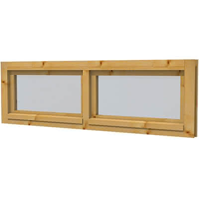 Gartenhaus-Fenster Trondheim, 188 x 50 cm, einfachverglast, Kipp-Doppelflügel, für 28 mm BB, öffnet nach innen Trondheim | 28 mm