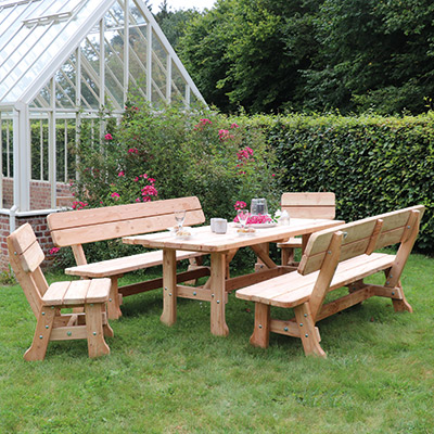 Gartenmöbel Vogtland Tisch 200x87x75 cm Lärche natur Tisch | Lärche naturbelassen