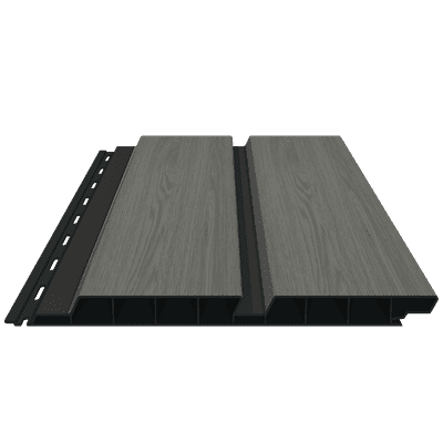 PVC-Fassaden-Doppelprofil mit Schattenfuge, foliert, 17x200x6000 mm grey amanita oak Grey Amanita Oak