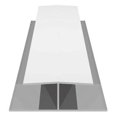 H-Profil für 17 mm Verkleidungsprofile in weiß, 21 x 47 x 6000 mm 