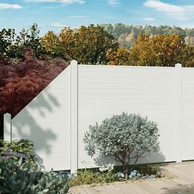 Terrassen-Trennwand-Set Modell Joda Basic PVC-Weiß 