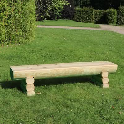 Rustika Holzbank ohne Lehne 180 cm KDI grün Holzbank ohne Lehne 180 cm | KDI grün