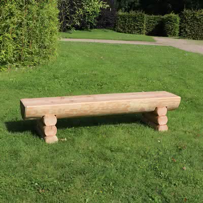 Rustika Holzbank ohne Lehne 180 cm Lärche naturbelassen Holzbank ohne Lehne 180 cm | Lärche naturbelassen