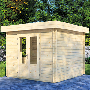 Flachdach Gartenhaus Nordskar 280 x 280 cm 