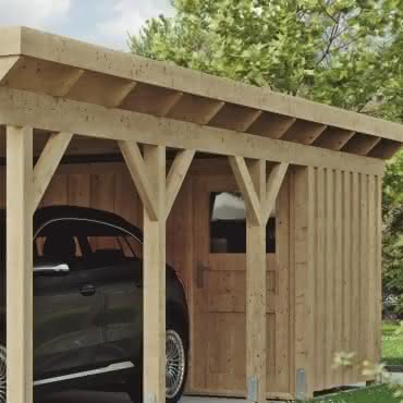 Geräteraum für City Carport 4, Größe 560 x 203 cm Geräteraum für City Carport 4