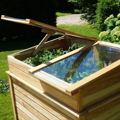 Frühbeetaufsatz Luke 119x80x20/30 cm Lärche natur Frühbeetaufsatz Luke