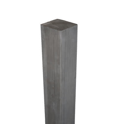 Kreuzholz Zaunpfosten, winklig gekappt 90x90 mm 1,60 m Fichte Grau 1,60 m | Fichte Grau