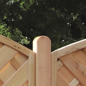 Kreuzholz-Pfosten 90x90 mm 2,1 m Lärche mit Rundkopf 2,10 m | Lärche mit Rundkopf