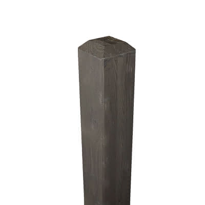 90x90 mm Leimholz-Pfosten Fichte, lasiert mit Pyramidenkopf 1,20 m Granit 1,20 m | Fichte Granit