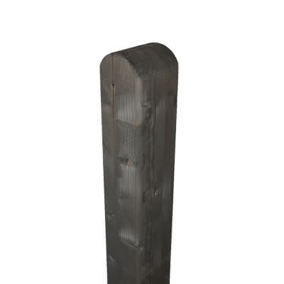 90x90 mm Fichten-Leimholzpfosten lasiert Rundkopf 2,10 m Granit 2,10 m | Fichte Granit