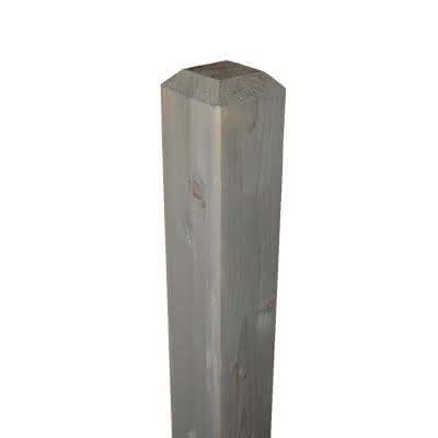 90x90 mm Leimholz-Pfosten Fichte, lasiert mit Pyramidenkopf 2,10 m Grau 2,10 m | Fichte Grau