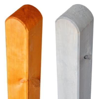 Kreuzholz Zaunpfosten, Rundkopf farbbehandelt 