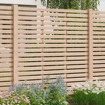 Rhombuszaun 180/60 mit 20 Profile Lärche/Douglasie 180 x 180 cm 