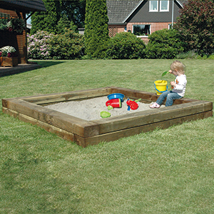 Ben Sandkasten XL 210 x 210 x 24 aus KDI-Gartenbauschwellen 
