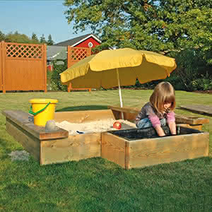 Sandkiste Moritz 150 x 150 cm Lärche natur 150x150 cm | Lärche naturbelassen