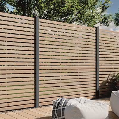 Nizza Steckzaun 180 x 180 cm aus Rhombusprofilen, Thermo-Kiefer 180x180 cm | Thermo-Kiefer
