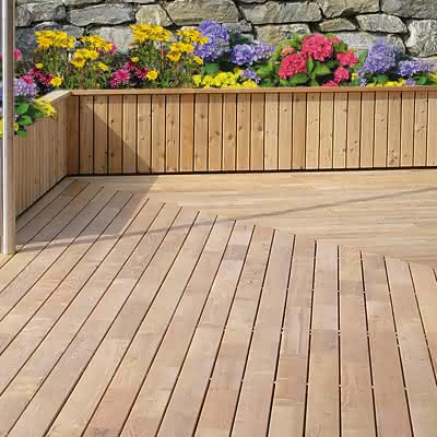 Komplett-Terrassen-Set Robinie natur, 21x110 mm bombiertes Profil, 6,00 x 3,00 m 21x110 mm bombiert | 6,00 x 3,00 m