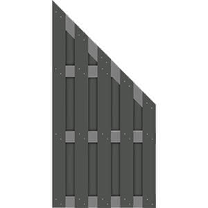 Kansas City WPC Sichtschutz  90x180/90 cm, Abschlusselement, Anthrazit/ Anthrazit 90 x 180/90 cm | WPC Anthrazit/Anthrazit