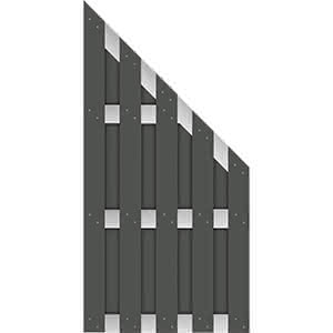Kansas City WPC Sichtschutz  90x180/90 cm, Abschlusselement, Anthrazit/ Silber 90 x 180/90 cm | WPC Anthrazit/Silber