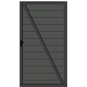 Kingston WPC Zaun 100x181 cm Anthrazit, Tür DIN rechts 100x181 cm Tür Re | Anthrazit