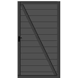 Kingston One cWPC Zaun 100x181 cm Anthrazit, Tür DIN rechts 100x181 cm Tür Re | Anthrazit