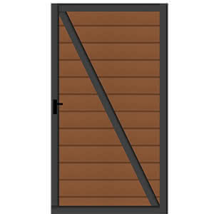 Kingston WPC Zaun 100x181 cm Dunkelbraun, Tür DIN rechts 100x181 cm Tür Re | Dunkelbraun