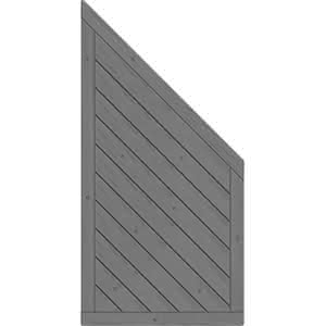 Sichtschutzelement Lugano 90x180/90 cm Abschluss geschlossen Fichte Granit 90 x 180/90 cm Abschluss geschlossen