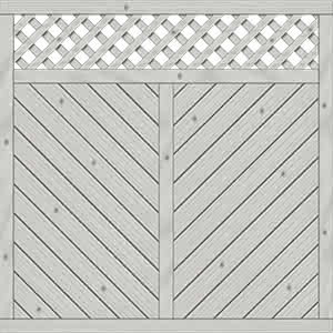 Sichtschutzelement Lugano 180x180 cm mit Rankgitter Fichte Grau 180 x 180 cm mit Rankgitter