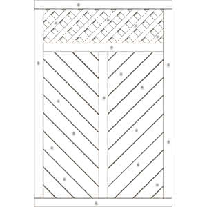 Sichtschutzelement Lugano 120x180 cm mit Rankgitter Fichte Grauweiß 120 x 180 cm mit Rankgitter